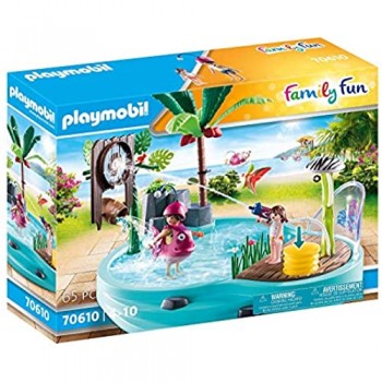 PLAYMOBIL Family Fun 70610 - Piscina con Giochi d\'Acqua per Giocare con l\'Acqua dai 4 Anni