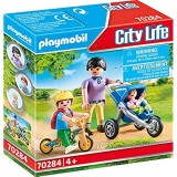 Playmobil- Mamma con Bambini Figurine D\'azione e Accessori Set da Giocco Multicolore 70284