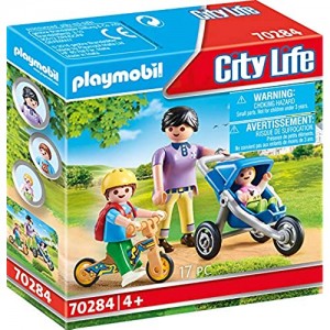 Playmobil- Mamma con Bambini Figurine D'azione e Accessori Set da Giocco Multicolore 70284