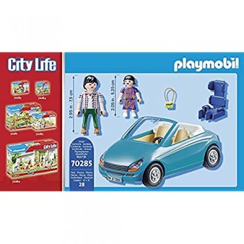 Playmobil- papà e Bimba con Cabrio Set di Figurine Multicolore 70285