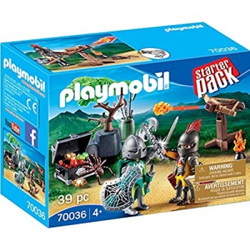 Playmobil- Starter Pack Assalto al Tesoro dei Cavalieri Figurine D\'azione e Accessori Set da Giocco Multicolore 70036