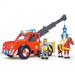Simba 109258280 – Veicolo di salvataggio Phoenix di Sam il pompiere con personaggio e cavallo