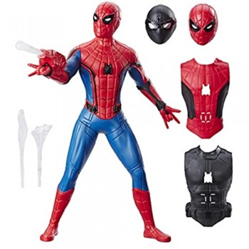 Spider-Man Marvel Far from Home Deluxe 13-inch-Scale Web Gear Action Figure with Sound FX Suit Upgrades And Web Blaster Accessory