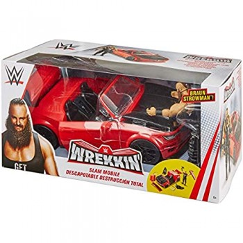 WWE - Wrekkin\' Slam Mobile Braun Strowman con Macchina Set da Gioco Auto Distruttibile e Personaggio Articolato GDC21