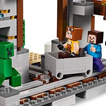 LEGO Minecraft La Miniera del Creeper Set da Costruzione con Minifigura di Steve il Fabbro uno Zombie Secco  Creeper e Animali più gli Elementi TNT 21155