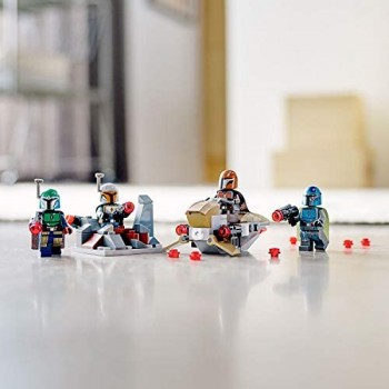 LEGO Star Wars Battle Pack Mandalorian Set da Battaglia con 4 Minifigure  Speeder Bike e Mini Forte di Difesa 75267