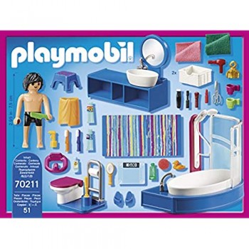PLAYMOBIL Dollhouse 70211 - Bagno con vasca Dai 4 anni