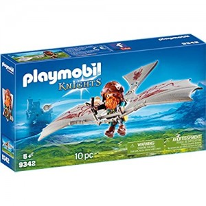 Playmobil- Knights Giocattolo Guerriero con Deltaplano Multicolore 9342