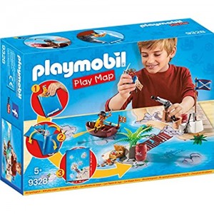 Playmobil- Play Map Giocattolo Il Tesoro dei Pirati Multicolore 9328