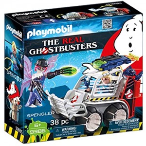 Playmobil- The Real Ghostbusters Giocattolo Spengler con Veicolo Acchiappafantasmi Multicolore 9386