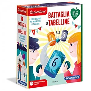 Clementoni Sapientino La Battaglia delle Tabelline gioco educativo 7 anni gioco per imparare le tabelline Made in Italy Play For Future materiale 100% riciclato 16245