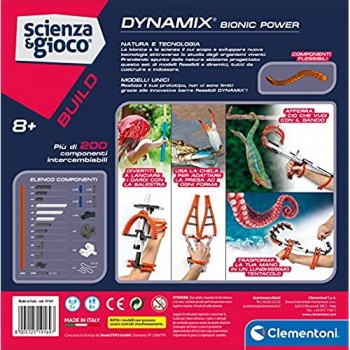 Clementoni- Science & Play-Dynamix-Bionic Power-Made in Italy-Costruzioni Flessibili-Gioco scientifico (Versione in Italiano) 8 Anni+ 19169