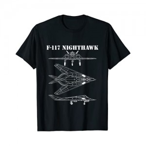 F-117 Aereo Stealth Nighthawk Schematic Jet militare F117 Maglietta