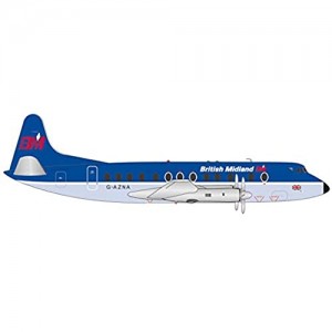 herpa- British Midlands Vickers Viscount 800 Wings/Flugzeug zum Sammeln Avion de ramassage Multicolore 559591