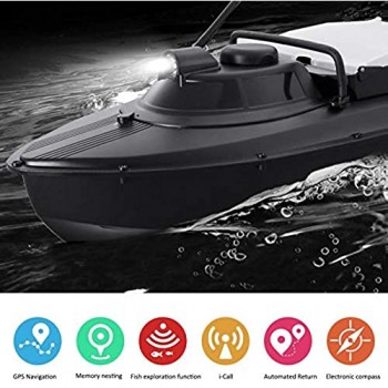 Jopwkuin Adotta Materiali di Alta qualità RC Fish Lure Boat con Due luci di Navigazione di Diversi Colori Telecomando GPS Sonar Durevole per la Pesca