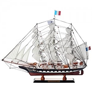 Lllunimon Wooden France Belem Ship Model Wood Sailboat Squisito Arredamento per La Casa Artigianato Regalo Souvenir