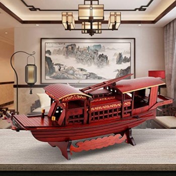 MYRCLMY Modello di Barca Rossa Modello di Barca Handmade Handmade Personalizzato Meeting Ufficio Artigianato Regali Modelo De Barco De Simulación De Barco De Pesca 14cm