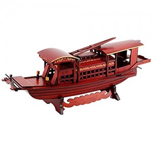 MYRCLMY Modello di Barca Rossa Modello di Barca Handmade Handmade Personalizzato Meeting Ufficio Artigianato Regali Modelo De Barco De Simulación De Barco De Pesca 28cm