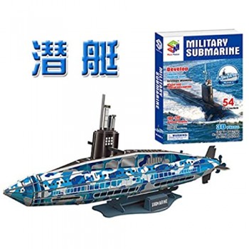 Puzzle di carta 3D sottomarino sottomarino sottomarino militare educativo sviluppare assemblare modello giocattolo regalo per bambini per bambini