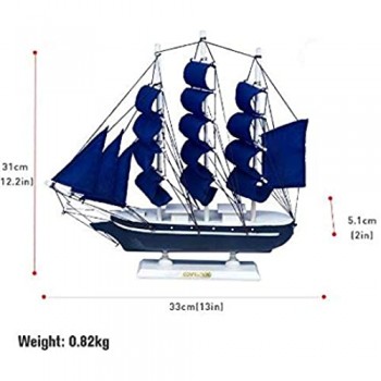 ZGYQGOO Modello di Barca a Vela in Stile mediterraneo Stile Barca in Miniatura Modello di Barca a Vela Modello di Vela Modello di Nave Regalo per Bambini e adulti33Cm