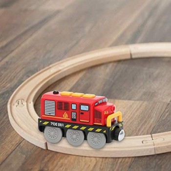 HJUI Locomotiva ferroviaria Trenino Elettrico con Binario in Legno rotaia Magnetica per Bambini Bambine e Bambini