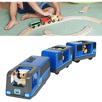 HJUI Set di trenini elettrici Trenino Elettrico rotaia Magnetica Locomotiva ferroviaria magneticamente Compatibile con Binario in Legno Presente per Bambini Helpful