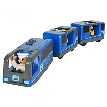 HJUI Set di trenini elettrici Trenino Elettrico rotaia Magnetica Locomotiva ferroviaria magneticamente Compatibile con Binario in Legno Presente per Bambini Helpful