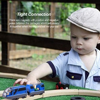 Locomotiva ferroviaria Ferroviaria Magnetica a Trenino Elettrico con Guida Magnetica Giocattolo Compatibile con Binario in Legno Presente - per Bambini
