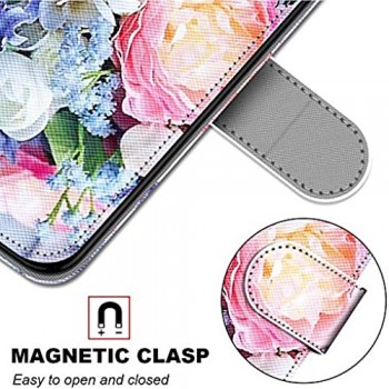 Nadoli Custodia Pelle per Samsung Galaxy A40 Colorato Dipinto Rosa Mazzo Interno TPU Cinturino da Polso Porta Carte Magnetico Portafoglio Protettiva Cover