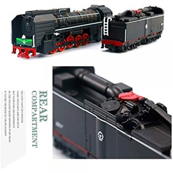 Treno Modello del Giocattolo Modello dell\'automobile 1:87 Scala Vintage Doppio Sezione Steam Train Classica automezzi (13.39Inch * * 2.17Inch 2.76Inch) Eternal (Color : Black)