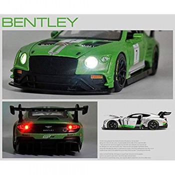 Yppss Auto Giocattolo for Bambini 1: 32 Scale Bentley Continental GT3 Metallo modellino Auto in Car (5.51Inch * * 2.36Inch 1.38Inch) Eternal