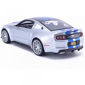 Yppss Model Car / 01:24 Simulazione pressofuso in Lega Modello/for i Modelli Ford Mustang GT/Toy Car/Colore Facoltativo (Colore: Silver) Eternal (Color : Silver)