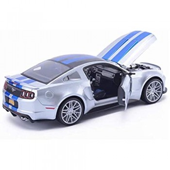 Yppss Model Car / 01:24 Simulazione pressofuso in Lega Modello/for i Modelli Ford Mustang GT/Toy Car/Colore Facoltativo (Colore: Silver) Eternal (Color : Silver)