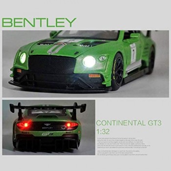 Yppss Model Car / 01:32 Simulazione pressofuso in Lega Modello/for i Modelli Bentley Continental GT3 / Toy Car/Colore Facoltativo (Colore: Silver) Eternal (Color : Green)