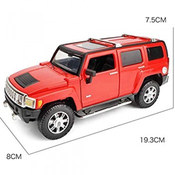 Yppss Red Model Car Scala 1:24 Hummer H3 del Metallo della Lega automezzi (7.77Inch * 3.15inch * 2.95Inch) Eternal