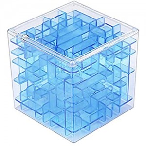 ASFD Il Cervello dei Bambini Il cubo Magico Creativo La Palla del Labirinto Tridimensionale Blu Trasparente