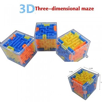 EVFIT Giocattolo del Gioco del Labirinto 5 Confezioni di Giocattoli per Bambini per Bambini Giocattoli Trasparenti 3D Labirinto Marmi Adulti per Adulti decompressione intellettuale cubo Giocattoli