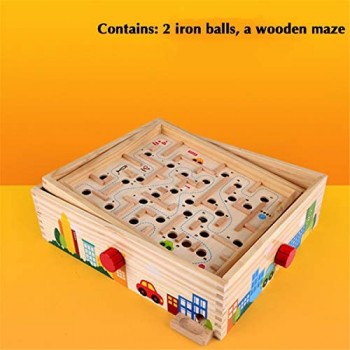 EVFIT Giocattolo del Gioco del Labirinto Super Ball Maze Bambini Bilancia Bilancia Ball Ball Ball Parent-Child Interaction Baby Concentration (Color : Natural Size : 30x34.5x9.5cm)