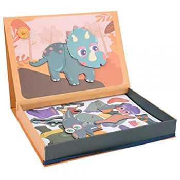 FECAMOS Puzzle di Carta per Bambini nell\'infanzia per esercitare la coordinazione Occhio-Mano((Dinosaur))
