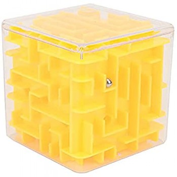 Giocattolo Classico Labirinto Cubico 3D Gioco Puzzle Labirinto Tridimensionale Pensiero Logico Gioco Educazione Precoce Giocattolo Cognitivo Regalo per 3 4 5 6 7 8 + Anni Bambini Giallo