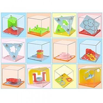 Polai Set di 12 Rompicapo Scatola Mini Puzzle Rompicapo Labirinto Calendario Avvento Alternativo