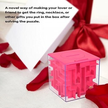 ThinkMax Money Maze Put Cash Inside Puzzle Storage Box Grande Regalo per Bambini e Ragazzi (Rosa)