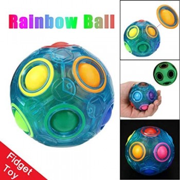 BYSTE Giocattolo Bambino Palla Arcobaleno Luminoso Magia Rainbow Ball/Sollievo dallo Stress/Divertimento/ Cubo Agitarsi Puzzle Giocattolo educativo per Bambini / Adulti