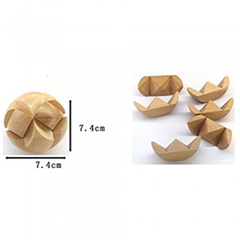 Joyeee® 9 Pezzi Legno Rompicapo Torsione Cube Puzzle Game 3D - Gioco di Mente Cubo