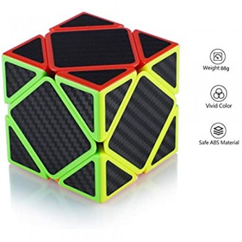 Maomaoyu Skewb Cube velocità Carbon Fiber Cubo Magico Regali di Natale per Adulti e Bambini（Nero）