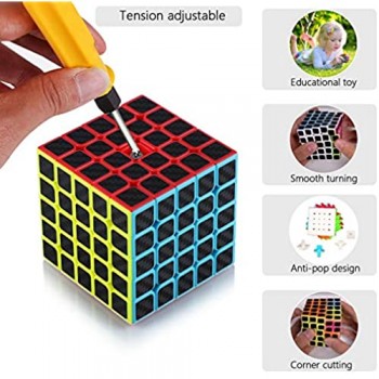 Maomaoyu Speed Cube 5x5 Fibra di Carbonio Cubo Magico 5x5x5 Carbon Fiber Puzzle Rompicapo per Adulti e Bambini