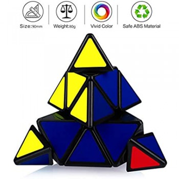 Maomaoyu Speed Cube Pyraminx 3x3 Piramide Cubo Triangolare Puzzle Puzzle Rompicapo per Adulti e Bambini（Nero）