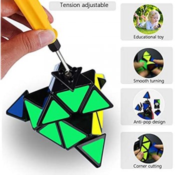 Maomaoyu Speed Cube Pyraminx 3x3 Piramide Cubo Triangolare Puzzle Puzzle Rompicapo per Adulti e Bambini（Nero）