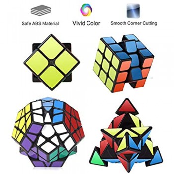 ROXENDA Cubo Magico Speed ​​Cube Set di 2x2 3x3 Piramide Megaminx Cube Tornitura Facile e Liscio Puzzle Cubo di velocità (2x2 3x3 Megaminx Pyramid)
