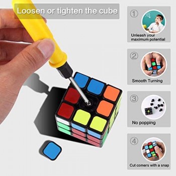 ROXENDA Cubo Magico Speed ​​Cube Set di 2x2 3x3 Piramide Megaminx Cube Tornitura Facile e Liscio Puzzle Cubo di velocità (2x2 3x3 Megaminx Pyramid)